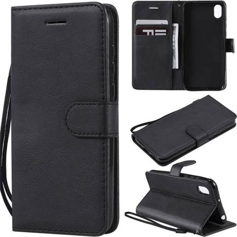 étui Huawei Y5 2019/Honor 8S 5.71" Housse portefeuille Coque Silicone fonction support Noir Huawei Y5 2019/Honor 8S (1/3)