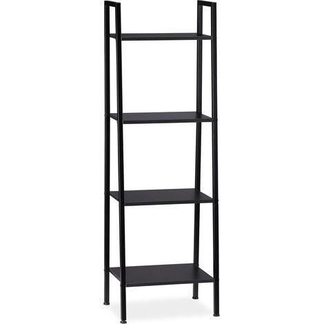 Scaffale da terra multiuso design industriale 136 x 44 x 31,5 cm spazio di archiviazione visibile in legno nero 130006920