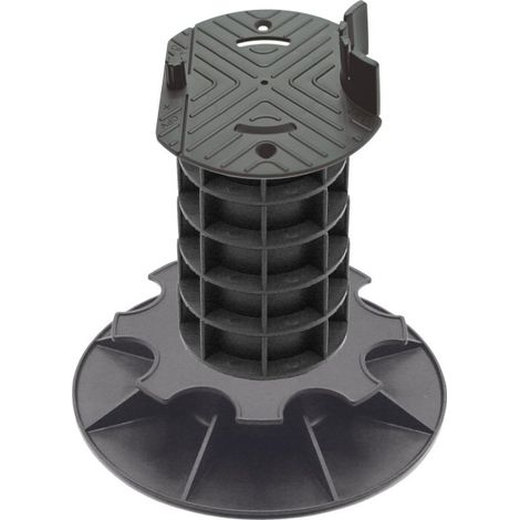Plot terrasse bois réglable 20 - 23 cm - Noir