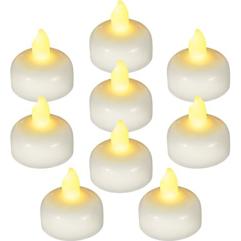Lot de 24 Bougies Flottantes LED Étanche Sans Flamme Extérieure Chauffe-plats LED scintillants blanc chaud. Bougies étanches d'extérieur pour jardin, piscine, baignoire et fêtes. (1/5)