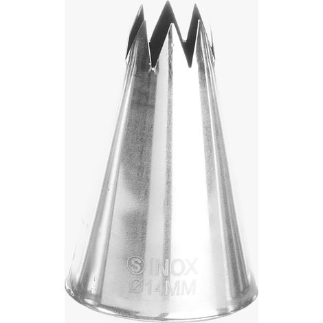 Punta de estrella para mangas pasteleras, acero, diámetro 14 mm - HENDI 551431