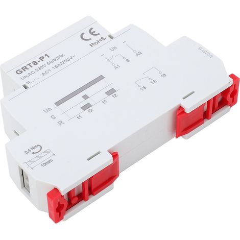 Relais à répétition électronique AC230V voyant LED minuterie sortie impulsion plastique ABS rail DIN (1/5)