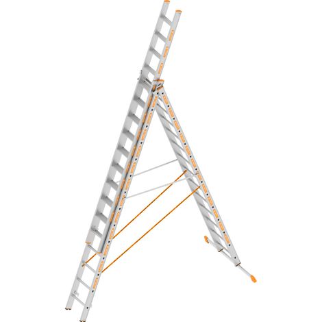 Layher TOPIC 1041 Allzweckleiter mit rutschhemmenden R12 3x14 Stufen (1/4)