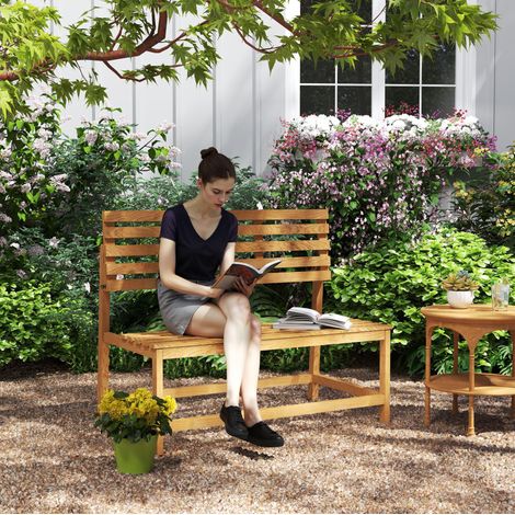 Sitzmöbel Gartenbank klappbar Holz 110 cm Teak OKMYHOME (1/4)