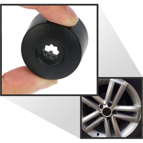 Lot de 20 outils de démontage de capuchons d'écrous de roue de voiture de 17 mm pour Volkswagen Golf Bora Passat (1/4)