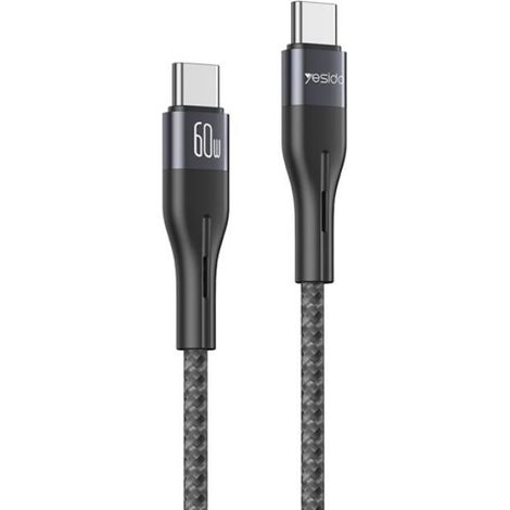 Câble Type-C Type-C - 1,2 M - 60 W - Tressé Nylon - Alliage Aluminium (1/5)