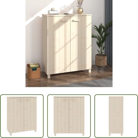 Bois de pin - Armoire à chaussures HAMAR Marron miel 85x40x108 cm Pin massif (1/5)