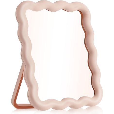 Miroir Coiffeuse,Accessoires De Bureau Roses, Miroir Pliable Portable pour Bureau, Accessoires De Bureau Mignons, Miroir De Table, Miroir De Voyage, à Suspendre 1418cm (1/5)