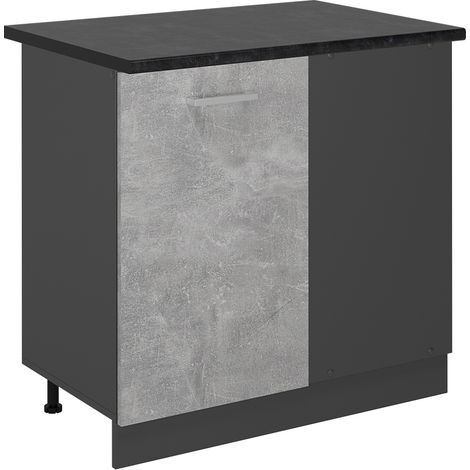 Mobile ad angolo cucina R-Line, Calcestruzzo, 86 cm , PL Antracite, Vicco