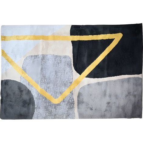 Tappeto 160 x 230 cm Grigio, Nero e Dorato Stile contemporaneo PICADILLY