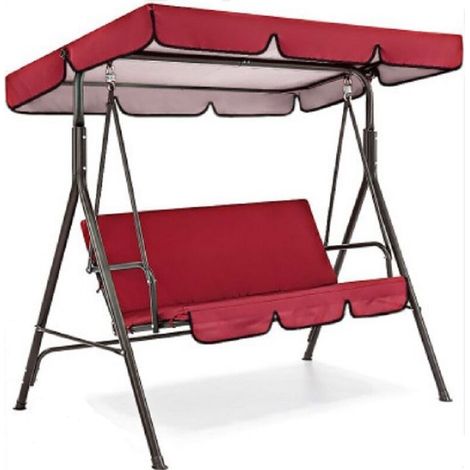 Housse de protection pour balancelle de terrasse - Imperméable - Résistant au soleil - Pour le jardin (Plafond Rouge 142x120x18cm+siège 150x50x10cm) (1/5)