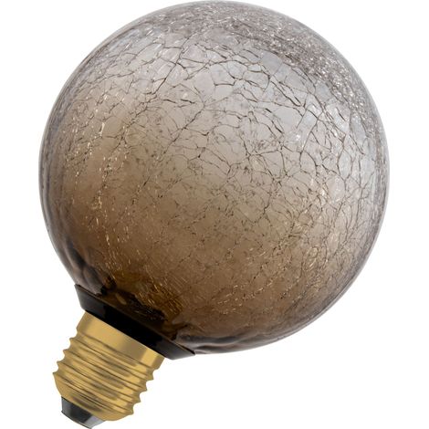 OSRAM Lampe LED  DECOR FLAT en verre craquelé, ronde Ø125 mm, marron, E27, 3,5 W, 300 lm, 2 700 K, blanc chaud, IP20, look vintage
