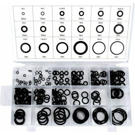 Joints Toriques Kit\xa0 ，Assortiment 225pcs Joint Torique en Caoutchouc avec Boîtier Noir (1/5)