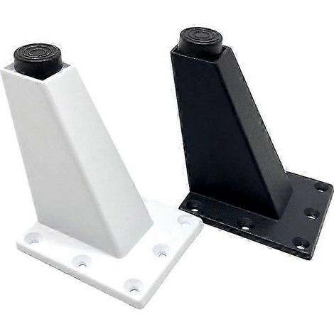 Pieds de meubles réglables en métal, pieds inclinés en alliage d'aluminium épais, adaptés aux tables, canapés, lits, téléviseurs et autres meubles. Blanc, 9 cm. (1/5)