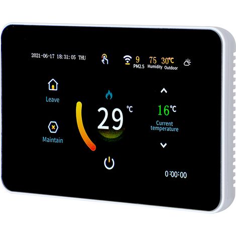 Eosnow WiFi Smart Thermostat Programmierbar 5+2/ 6+1/ 7 Tage Zeitplan APP Fernbedienung Stimme ℃/℉ PM2,5 Luftfeuchtigkeit Wetteranzeige