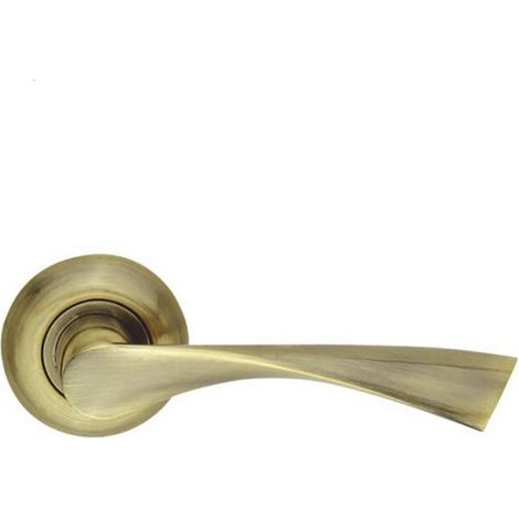 Innentürgriff aus satiniertem Chrom auf Duo-Rosette, polierte, gebürstete und gebogene Innentürbeschläge (1/5)
