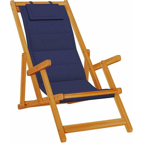 Maison Exclusive - Klappstuhl mit Armlehnen Blaues Akazienholz &