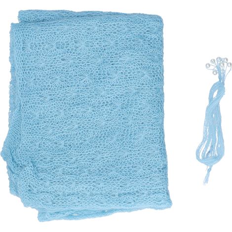 Bandeau extensible pour nouveau-né, set de langes élastiques pour séance photo bébé, accessoires photo nourrisson bleus (1/5)