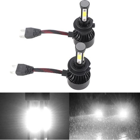 ampoules H7 LED X7-COB 6500K blanc froid, phares avant haute puissance, ampoule auto en aluminium et ABS, éclairage voiture, kit de 2 pièces (1/5)