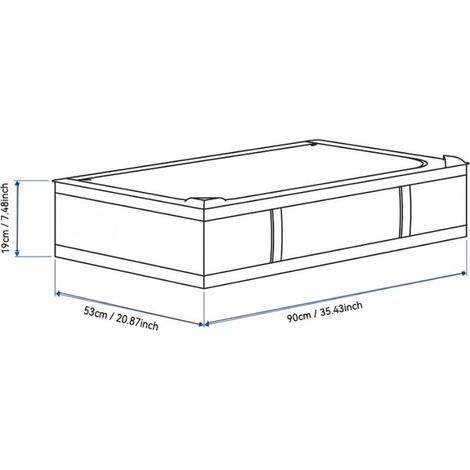 Boîte Rangement sous Lit avec Couvercle, Tissu Durable, Lavable, Pliable, Bac Rangement pour Vêtements, Couvertures, Draps, Chaussures, 70x42x18 cm, Lot de 2, Blanc (1/4)