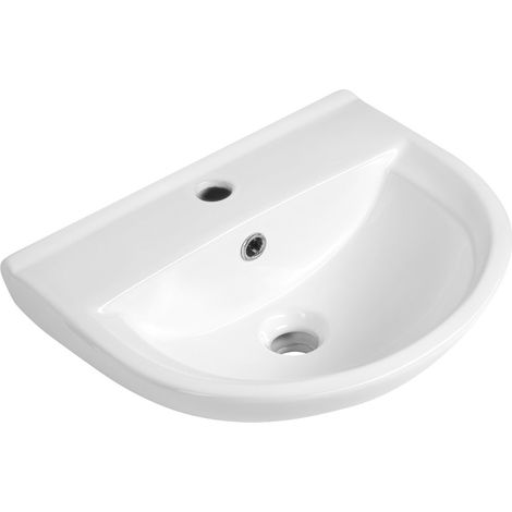 Lavabo SPIRAL en céramique 43x35cm, blanc (1/4)