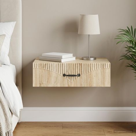 vidaXL Mesa Lateral Montada en la Pared 59 x 34,5 x 17 cm Roble Sonoma (1/5)
