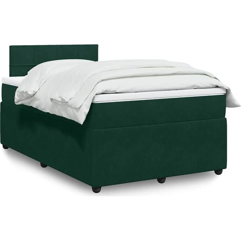 Boxspringbett mit Matratze Dunkelgrün 120x200 cm Samt (1/5)