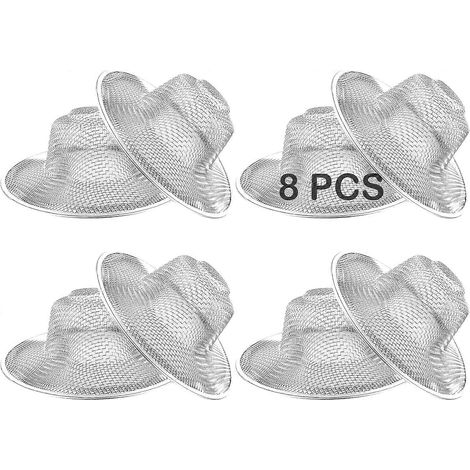Lot de 8 crépines d'évier en métal, panier-filtre en acier inoxydable de 9 cm (3,54 po), crépine de vidange pour évier de cuisine, panier à cheveux - Convient à la plupart des éviers (1/5)