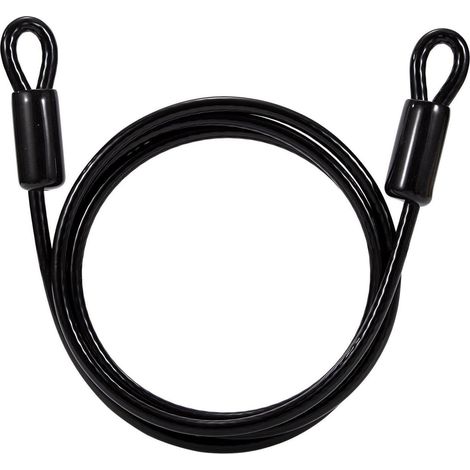 Stahldrahtseil mit Ösen 2m, 8mm Stärke, schwarz, PVC-ummantelt