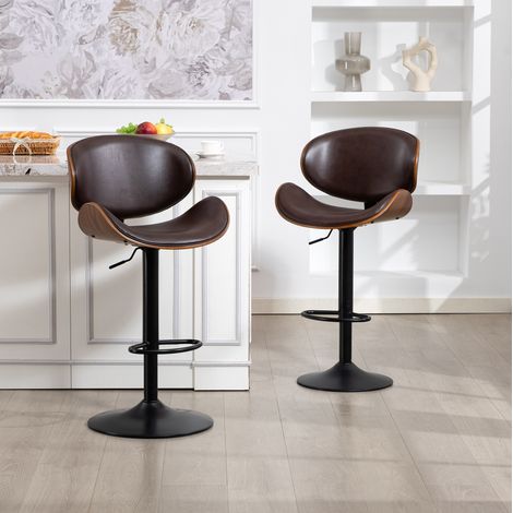 MEUBLIV Set di 2 sgabelli da bar 51x50x93-103,5 cm marrone – girevoli regolabili (1/5)