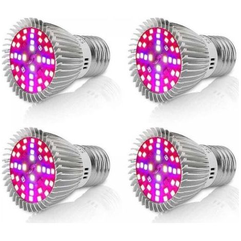 [4 Stück] 10W E27 LED-Pflanzenlampe, Vollspektrum-Pflanzenlampe (1/5)