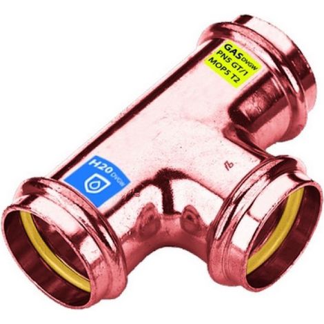T IN RAME A PRESSARE FFF ACQUA/GAS Diam. 28