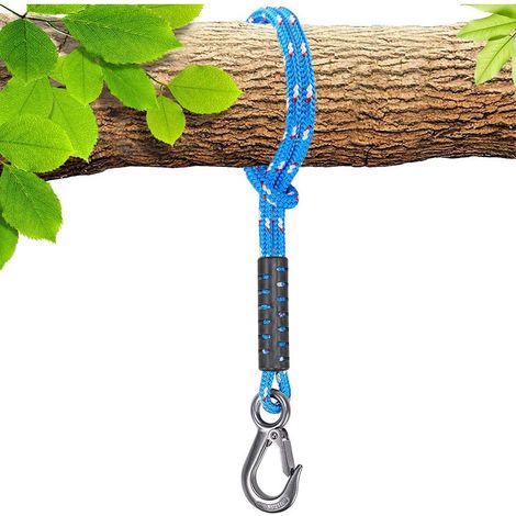 Corde d'escalade multifonctionnelle de 120 cm et mousqueton pour l'escalade sportive, l'alpinisme, la descente, résistante aux déchirures pour le camping en plein air, la randonnée et l'alpinisme (1/5)
