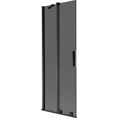 Mexen Velar mampara de ducha de 2 paneles deslizantes 75 x 150 cm, grafito, negro - 896-075-000-41-70 (1/2)