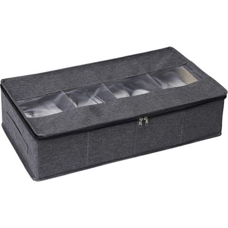 Underbed Storage Box Foldable Quilt Storage Bag Wardrobe Clothes Storage Dustproof Finishing Box 6 Grid Shoe Box Underbed Storage Bag-paq oiuTtH6cqE (1/5)