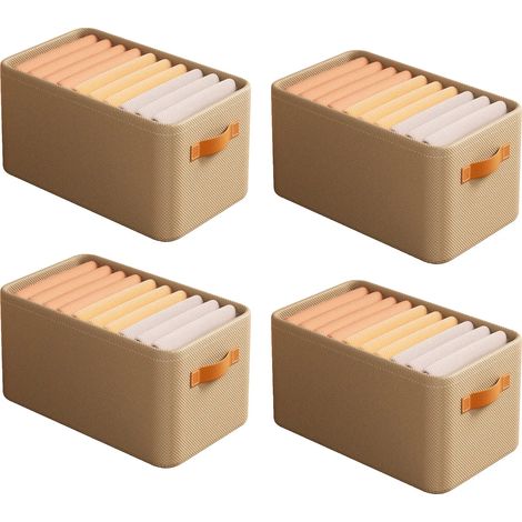 Lot de quatre boîtes de rangement pour jeans et pantalons pliables pour tiroir organiseur de vêtements pour armoire