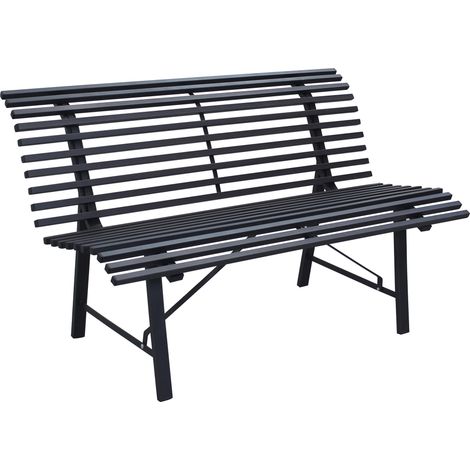 London 3 -Seerer Metal Garden Furniture Bank - Black