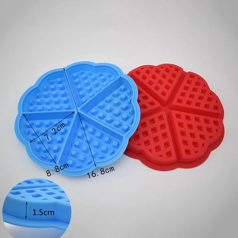Stampo per waffle in silicone antiaderente - 4 stampi per waffle a forma di cuore - 5 cavità - stampo per muffin (1/5)