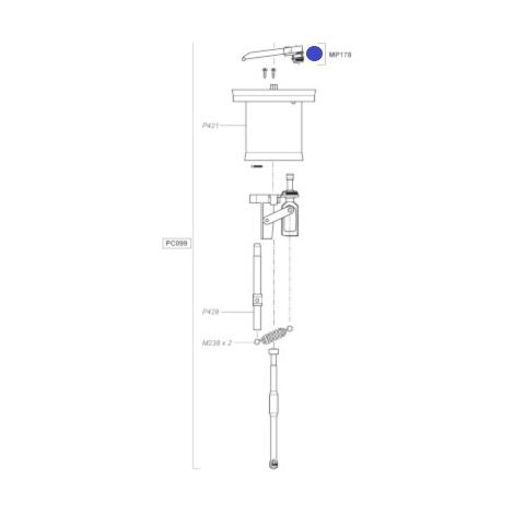 MP178VF Subconj soporte válv escape VF para dosificador Dosatron D25RE2 (1/2)
