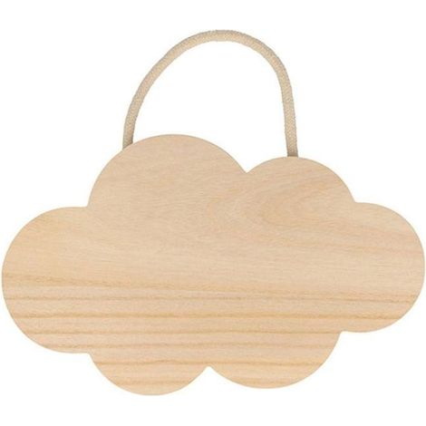 2 nuage en bois à suspendre 25 x 15 cm (1/2)