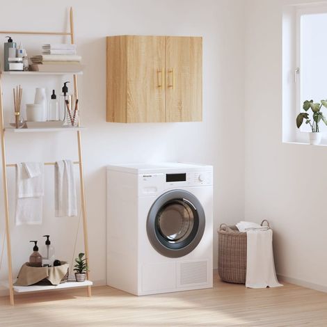 Armoire murale, Placard de Rangement Toilettes, Meuble Haut de Salle de Bain chêne so60x31x60 cm bois d'ingénierie LKOWF61343 (1/5)