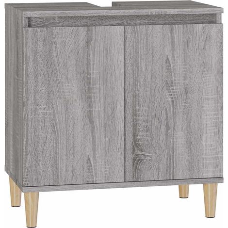 Meuble d'évier sonoma gris 58x33x60 cm bois d'ingénierie (1/5)