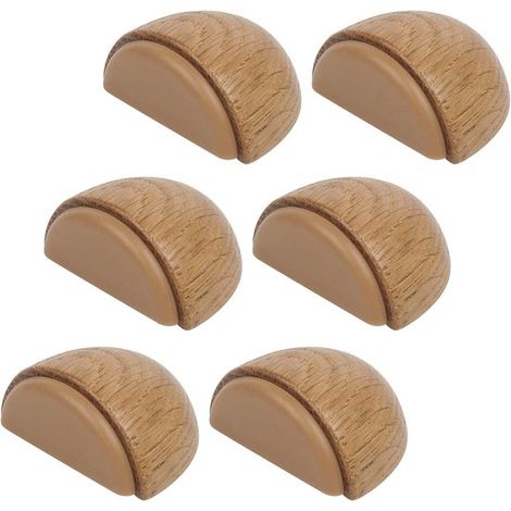 Set di 6 fermaporta autoadesivi in legno per pavimenti e parquet. (1/5)
