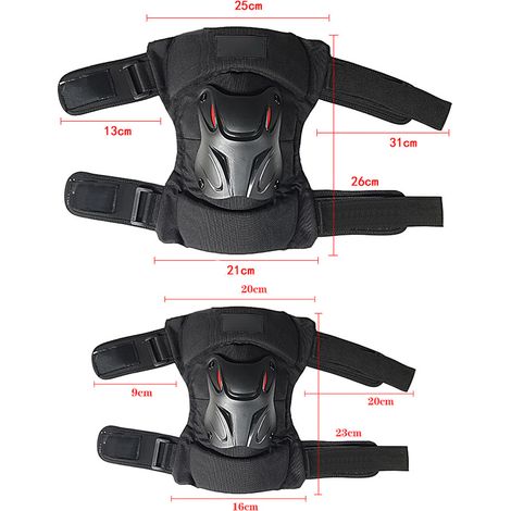 1 paire de genouillères ergonomiques et réglables pour moto, vélo et skateboard (1/5)