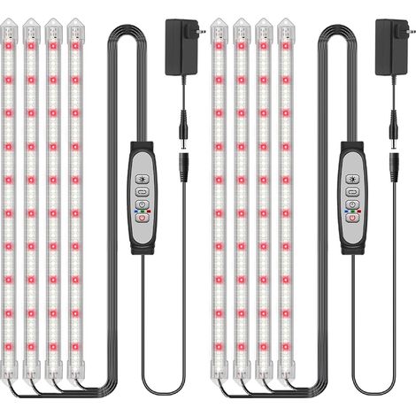 2 Packs 4 Barres Lampe pour plantes LED, Sunlike Lampe Horticole 480 LED, Lampe Croissance avec minuterie Auto ON/Off 6/12/18H, 3 modes d'éclairage, Lampes de culture d'intérieur (1/5)