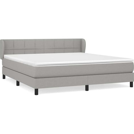 Maison Exclusive - Cama box spring con colchón tela gris claro 16 (1/5)