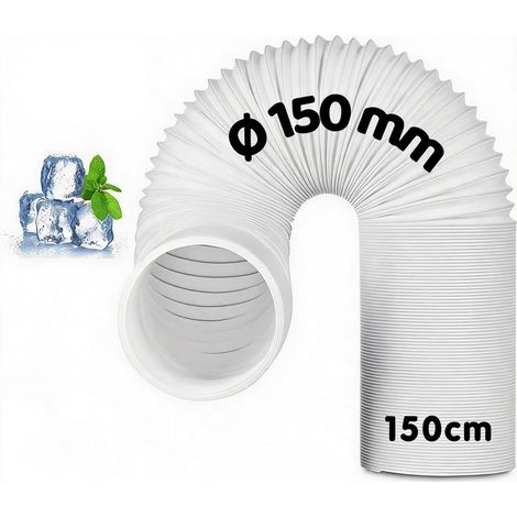 Tuyau d'évacuation pour climatiseur portable, kit de tuyau mobile, diamètre 150 mm, longueur 150 cm, pour climatiseurs, déshumidificateurs et sèche-linge
