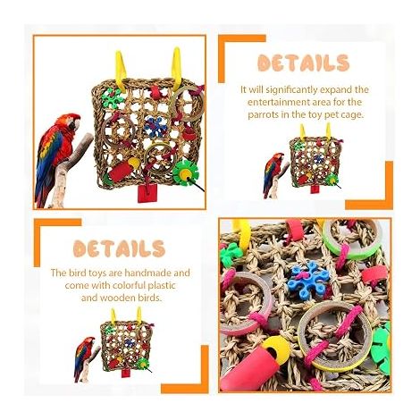 Jouet pour Oiseau Jouet Perruche Budgie Accessoire Perroquet Calopsitte Cage Jouet Suspendu Activité Volière Oiseaux Jouet à Griffer (1/4)