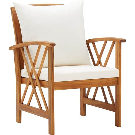 Maison Exclusive - Sillas de jardín con cojines 2 unidades madera (1/5)