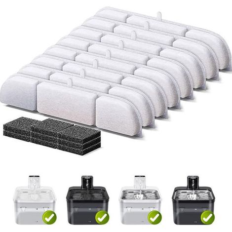 Adecuado para 8 paquetes de filtros de repuesto para la fuente de agua para gatos a pilas DPWFP6, juego de filtros de repuesto para 4 meses (1/5)